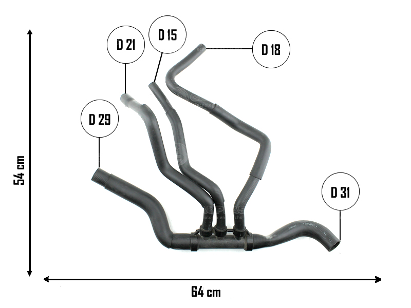 CAUPLAS MANGUERA RADIADOR INFERIOR RENAULT LAGUNA I OEM:7700433049
