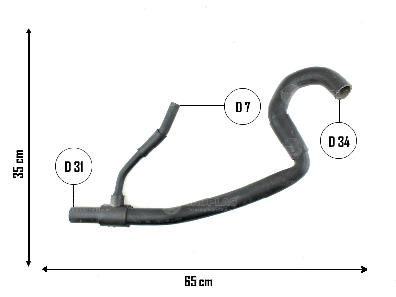 CAUPLAS MANGUERA RADIADOR INFERIOR RENAULT LAGUNA I OEM:7700827846