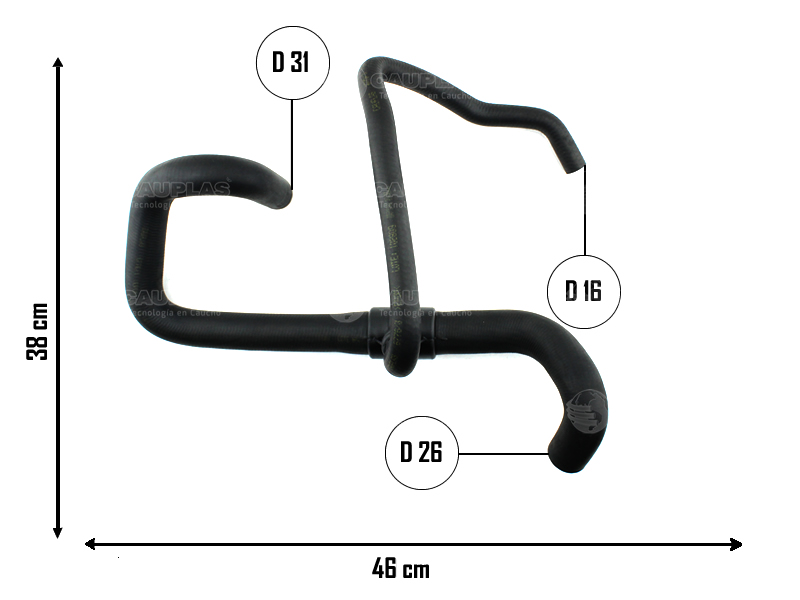 CAUPLAS MANGUERA RADIADOR INFERIOR RENAULT LOGAN I SANDERO I STEPWAY  =YACO 3760/3764