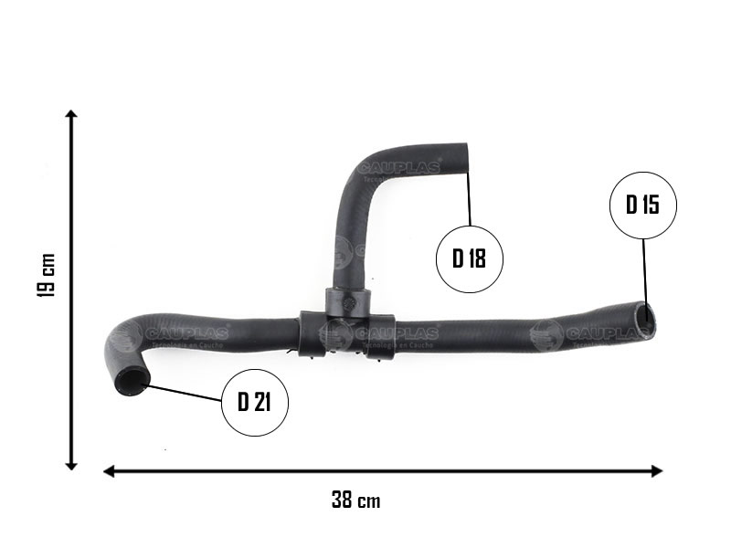 CAUPLAS MANGUERA VASO DE EXPAN. INFERIOR RENAULT EXPRESS  =YACO 2180