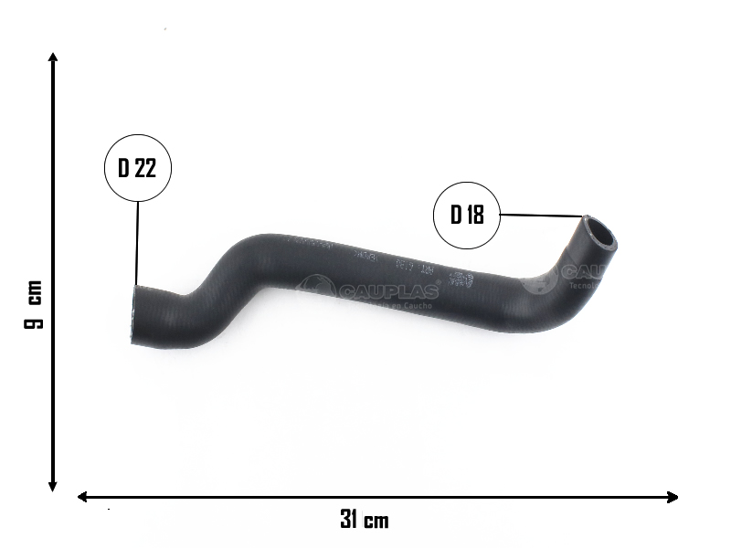 CAUPLAS MANGUERA VASO DE EXPANSION INF RENAULT 19  =YACO 2597