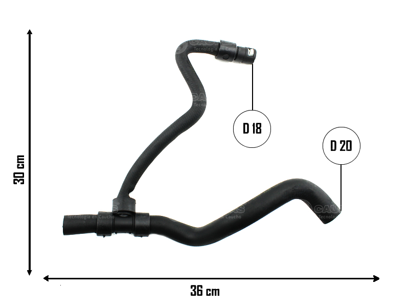 CAUPLAS MANGUERA VASO DE EXPAN SUP A TUBO RIGIDO FORD TRANSIT =YACO 2415