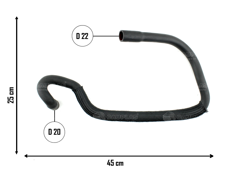 CAUPLAS MANGUERA CALEFACCION SALIDA PEUG 405 OEM:6464R50 =YACO 2604