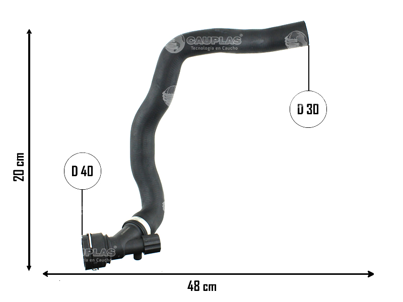 CAUPLAS MANGUERA RADIADOR INFERIOR VW FOX OEM:5Z0122051F