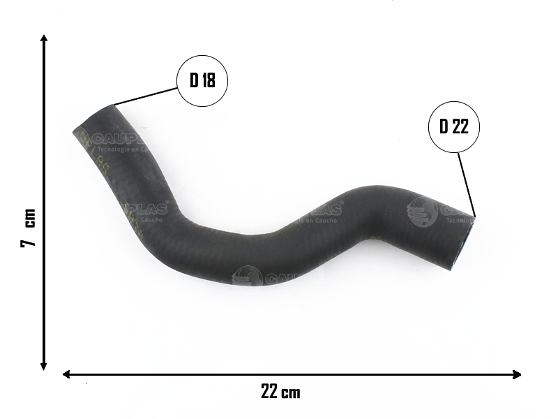 CAUPLAS MANGUERA CALEFACTOR ENTRADA VW FOX SURAN OEM:6Q0121157T =YACO 3776