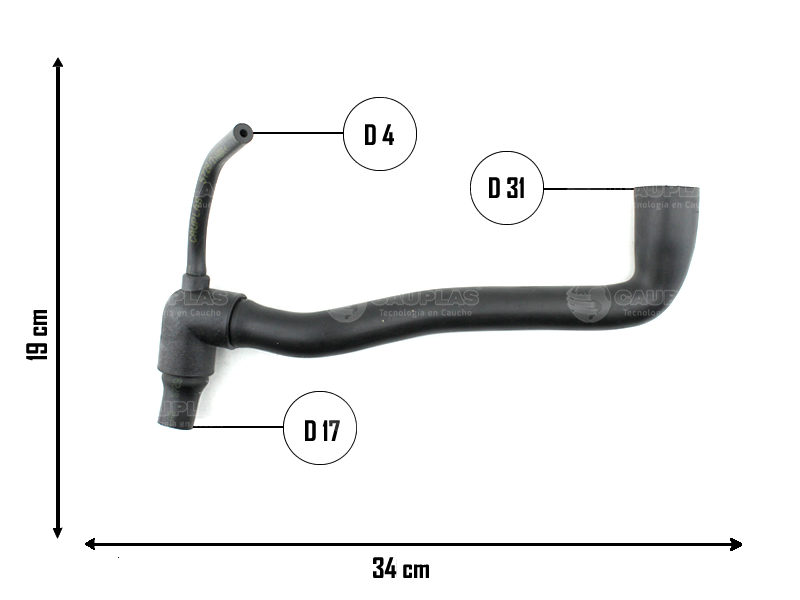 CAUPLAS MANGUERA DESCARGA DE GASES VW GOL II SAVEIRO II OEM:036103493AD