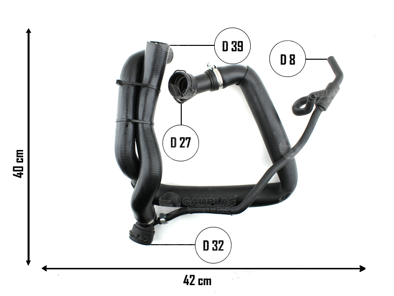 CAUPLAS MANGUERA RADIADOR INFERIOR/SUPERIOR VW GOLF VI OEM:5Q0122049A