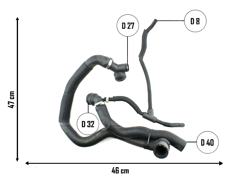 CAUPLAS MANGUERA RADIADOR SUPERIOR/INFERIOR VW GOLF VI  OEM:5Q0121049AD