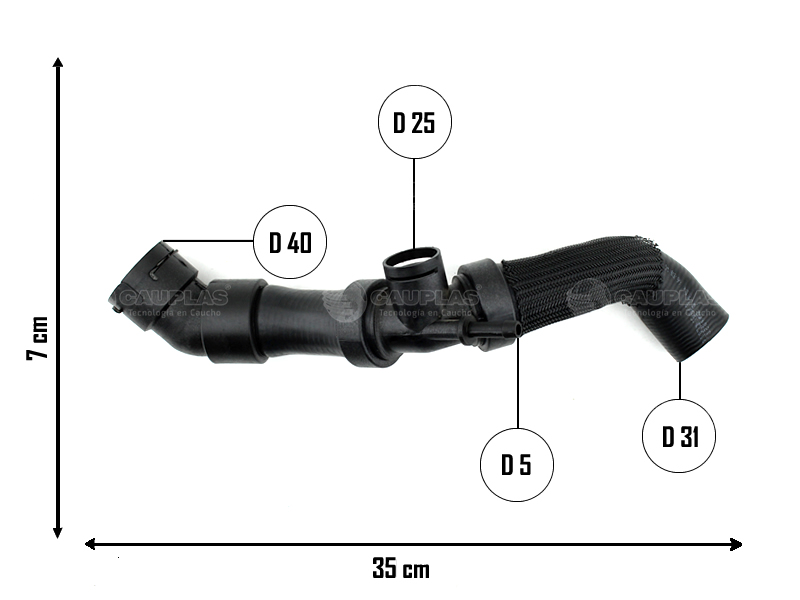 CAUPLAS MANGUERA RADIADOR SUPERIOR SEAT CORDOBA IBIZA OEM:6QE122101A