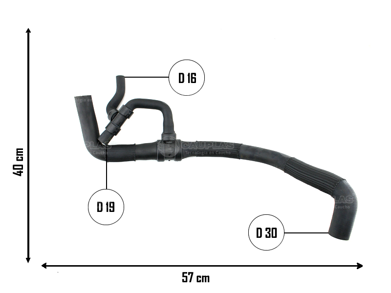 CAUPLAS MANGUERA RADIADOR SUPERIOR VW TRANSPORTER OEM:044121101L =YACO 3399