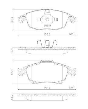 FRASLE PASTILLA EJE DELANT. CIT BERLINGO PEUGEOT 5008/PARTNER DS4