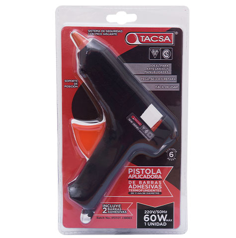 TACSA PISTOLA APLICADORA DE ADHESIVO EN BARRA 60W