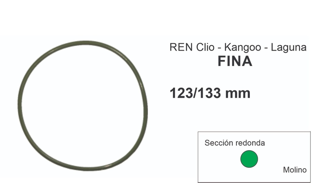 VUARAM JUNTA TIPO O RING CLIO II KANGOO MEGANE LAGUNA ext.133mm / int.123mm - CIRCULAR