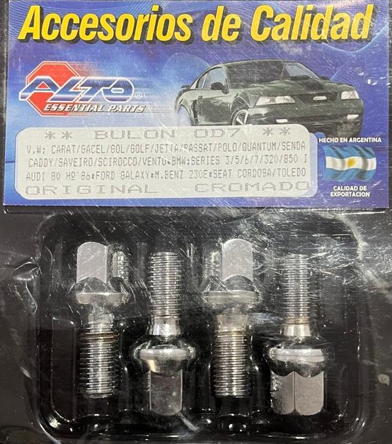 ALTO BULONES PARA RUEDAS CARAT GACEL GOL GOLF PASSAT POLO QUANRUM SAVEIRO SCIROCCO CROMADO