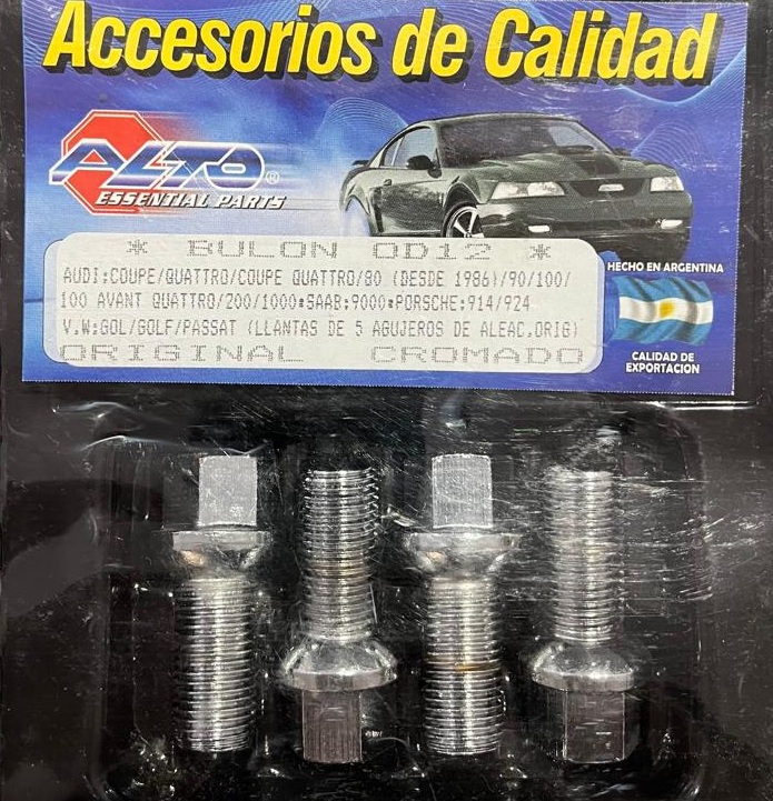 ALTO BULONES PARA RUEDAS COUPE/QUATTRO 100 AVANT GOL GOLF PASSAT CROMADO
