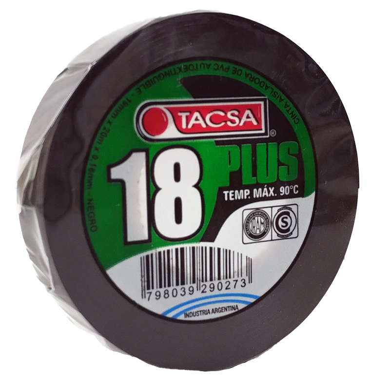 TACSA CINTA AISLADORA PVC 19mmX10mX0.18mm