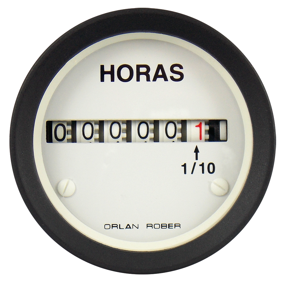 OR HORIMETRO ELECTRICO 12/24V 52MM 99.999,9HS *L.BLANCA*