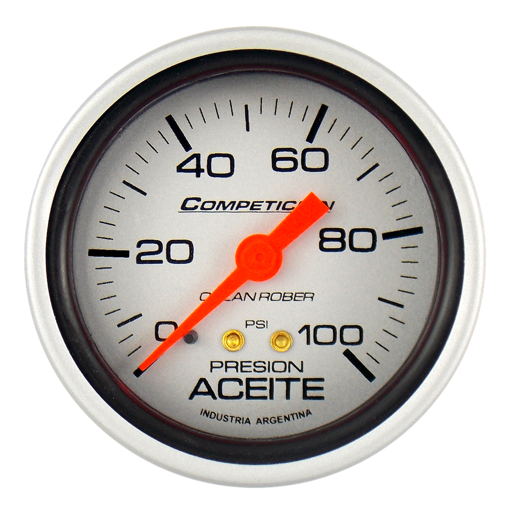 OR MANOMETRO MECANICO ACEITE 100 Kg/cm2 60MM *COMPETICION PLATA*