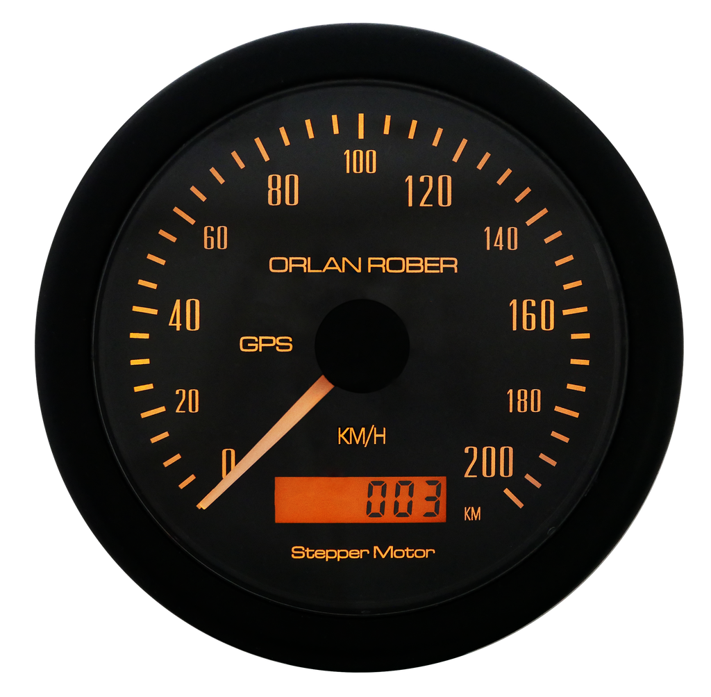OR VELOCIMETRO GPS 200 km/h 85MM *CLASSIC* C/ODOMETRO Y GRAMPA PARA EMBUTIR.