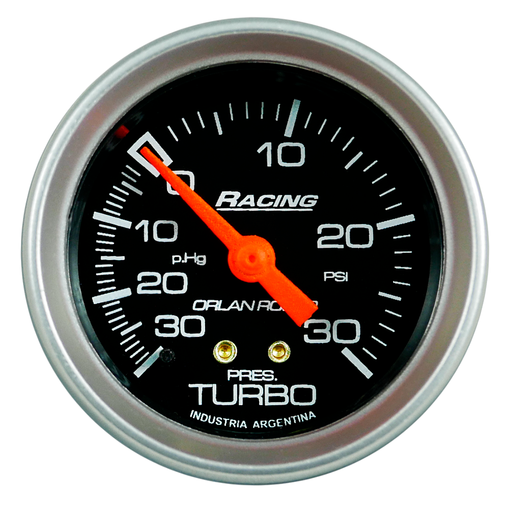 OR MANOMETRO MECANICO TURBO -30p.Hg-30psi 52MM *RACING NEGRO*