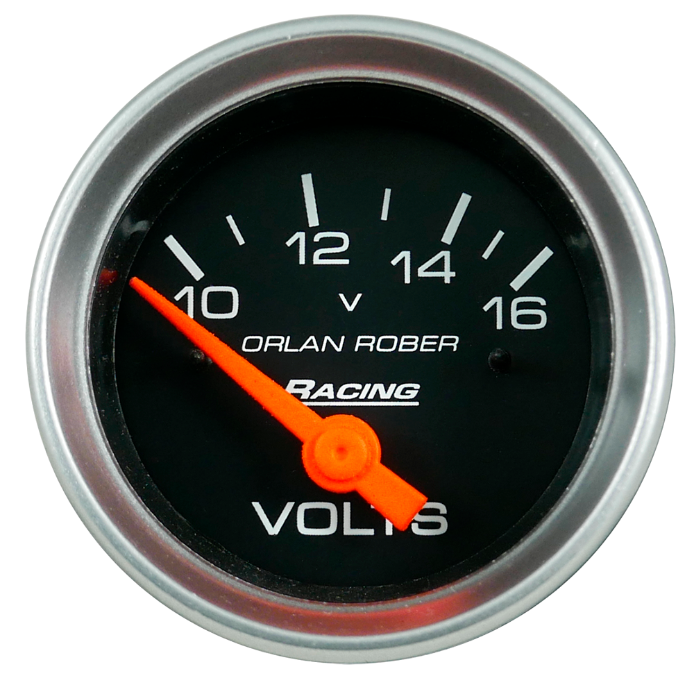OR VOLTIMETRO 12V 10-16V 52MM *RACING NEGRO*