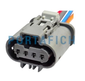 PORTAFICH CONECTOR 4 VIAS SONDA LAMBDA CHEVROLET ONIX/ SPIN/ PRISMA/ MONTANA /COBALT (GRIS)