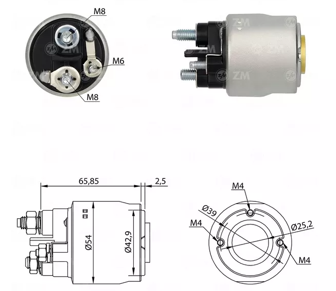 ZM SOLENOIDE 12V CITROEN JUMPER 2.2 FORD TRANSIT 2.2 / 2.3