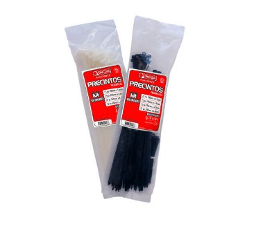 TACSA PRECINTO NYLON 300 X 7.6MM BOLSA X 100 BLANCO