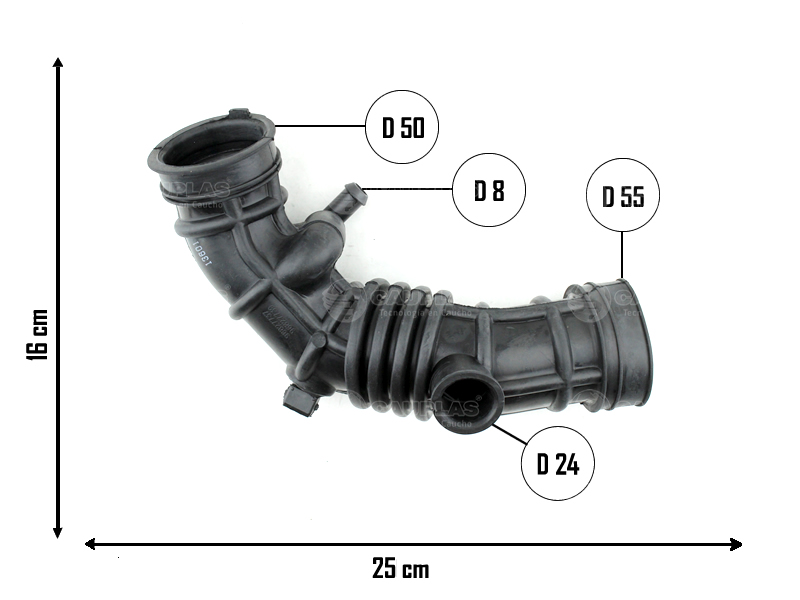 CAUPLAS MANGUERA CIRCULACION DE AIRE C/SENSOR MAF CHEVROLET SPARK 1.2 OEM:96827737 /  95479322