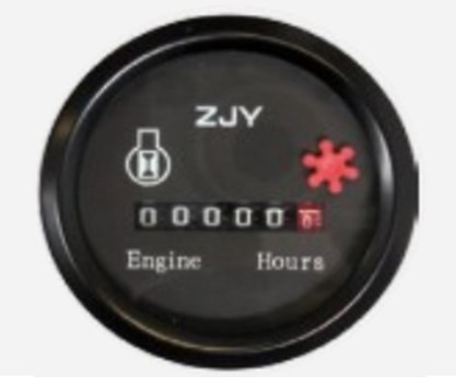 REIMOTOR CUENTA HORAS 12V - 52MM / ARO NEGRO