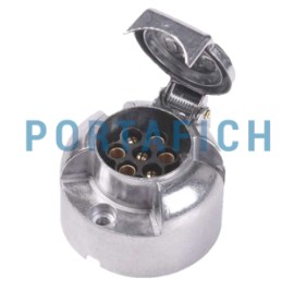 PORTAFICH CONECTOR 7 VIAS HEMBRA TRAILER ALUMINIO 12V