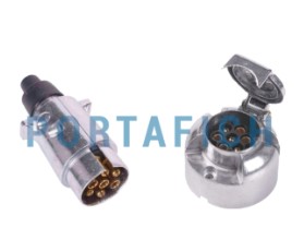 PORTAFICH CONECTOR 7 VIAS JUEGO TRAILER ALUMINIO 12v