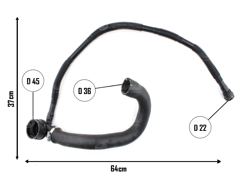CAUPLAS MANGUERA RADIADOR INFERIOR FIAT TORO /JEEP RENEGADE 1.8 OEM: 51989734  52163252  52112360