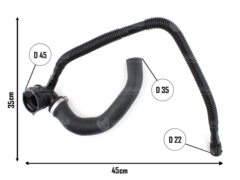 CAUPLAS MANGUERA RADIADOR INFERIOR FIAT ARGO CRONOS 1.3 OEM: 52044725  52044723  52109837