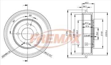FREMAX CAMPANA FRENO HONDA CIVIC 1.6 TRASERA
