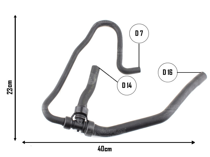 CAUPLAS MANGUERA CALEFACTOR ENTRADA FIAT PUNTO I	1.8 GASOLINA MPI 8V 07/11