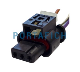 PORTAFICH CONECTOR 3 VIAS SENSOR MARIPOSA VW BORA/ GOLF/ SENSOR MARCHA ATRAS VW/ BOMBA DE AGUA PEUGEOT 308/ SENSOR ROTACION GM S-10 DIESEL/ SENSOR PRESION GM ONIX/ SENSOR MAP GM ONIX/ COBALT/PRISMA 1.0/1.8 8v/ BOMBA AGUA AUXILIAR VW AMAROK 2.0 TDI