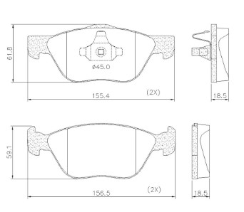 FRASLE PASTILLA EJE DELANT. 18.50MM FIAT ARGO / CRONOS 1.8 17> SISTEMA TEVES