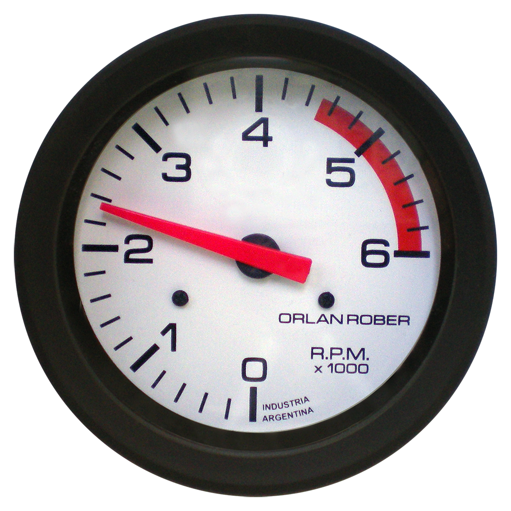 OR TACOMETRO 12/24V 6000 RPM DIESEL 80MM *BLANCO*
