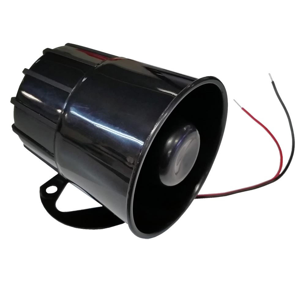 GAUSS BOCINA SIRENA ELECTRONICA COLOR NEGRO 6 TONOS