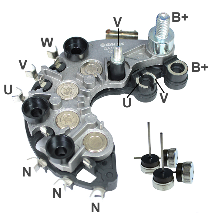 GAUSS PLACA RECTIFICADORA NISSAN FRONTIER 2.8 TD MWM 02> NISSAN X TERRA 2.8 TD MWM 02> GM BLAZER S10 DIESEL 2.8 00> MERIVA 1.4 08 (CP-12)