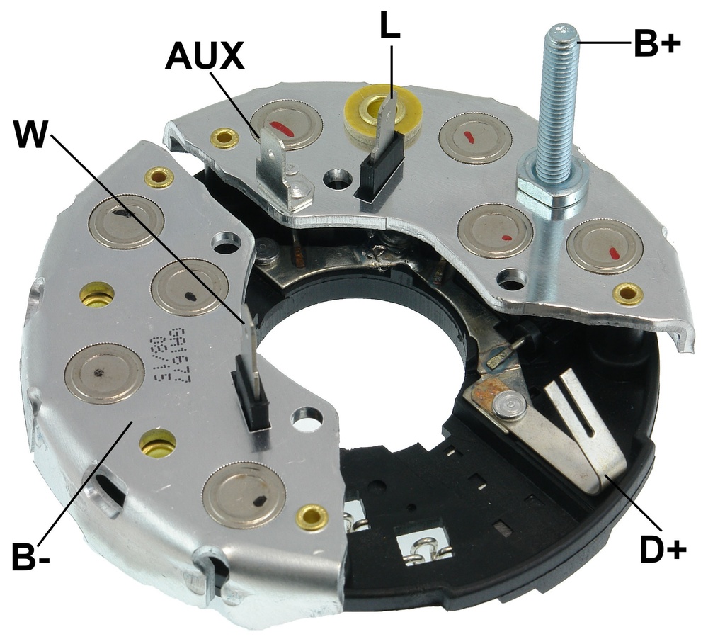 GAUSS PLACA RECTIFICADORA CHEVROLET S10 2.5L 95> SILVERADO 4.2 DLX 96-> D6000 D6150 96> FORD RANGER 2.5D (MAXION HS4) 97> M BENZ SPRINTER 310 312 412 (CP-10)