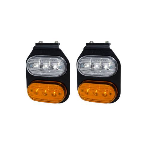 BAIML JUEGO FARO FLEXIBLE ELECTRONICO BIVOLTAJE DOBLE 3 LEDS CRISTAL FRIO AMBAR