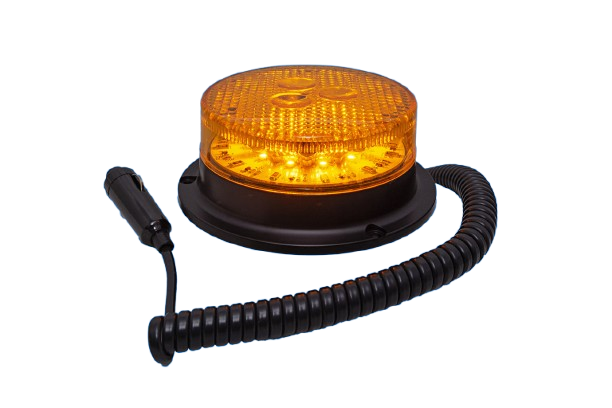 BAIML BALIZA FUNCIONA DE 12V HASTA 48V CON 5 DESTELLOS SECUENCIALES MONTAJE POR IMAN Y CONECTOR UNIVERSAL PLUG CARCASA SELLADA