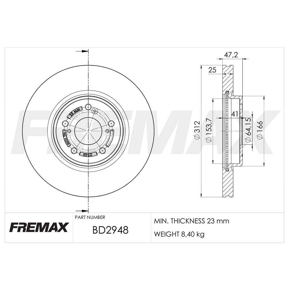 FREMAX DISCO FRENO DEL VENTILADO HONDA HR-V 1.5T 23> CR-V 1.5T 2.4 20>