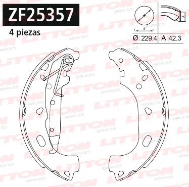 LITTON ZAPATA DE FRENO CHEVROLET ZAFIRA 04/09 ASTRA 04/07 COMBO 04>
