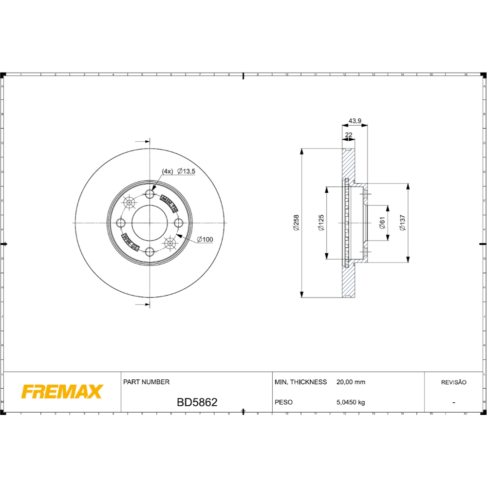 FREMAX DISCO FRENO RENAULT KARDIAN 1.0T 24> DV