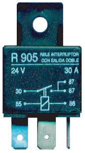 DZE MINI RELAY UNIVERSAL 24V 30A 5T DOBLE SALIDA