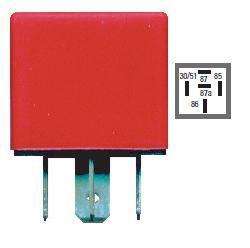 DZE MINI RELAY UNIV 12V 40/20A 5T S/ABRAZADERA  