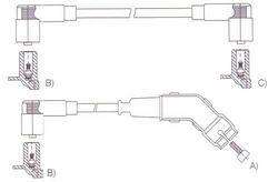 GENOUD CABLE BUJIA GOL GL 1992> CAPUCHON CHAPA CURVO M4-PIN